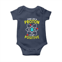Think Like A Proton Stay Positive Baby Onesie Funny Science - Wonder Print Shop