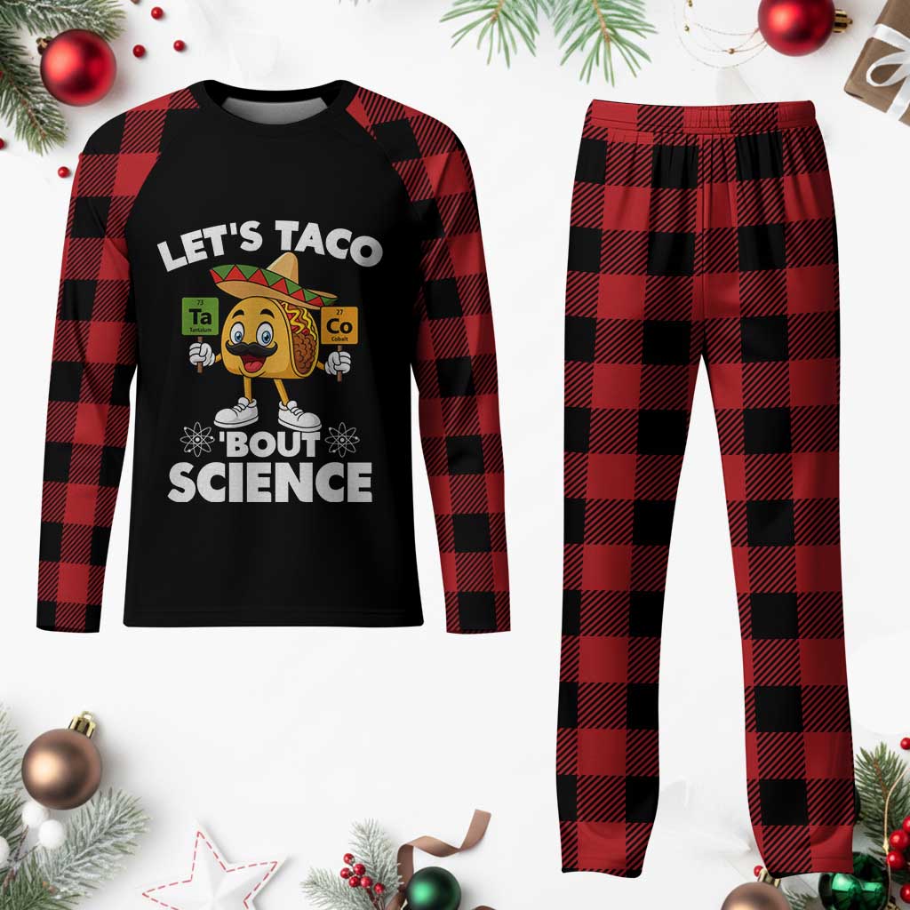 Funny Science Taco Pun Plaid Pajama Set Let Is Taco Bout Science - Wonder Print Shop