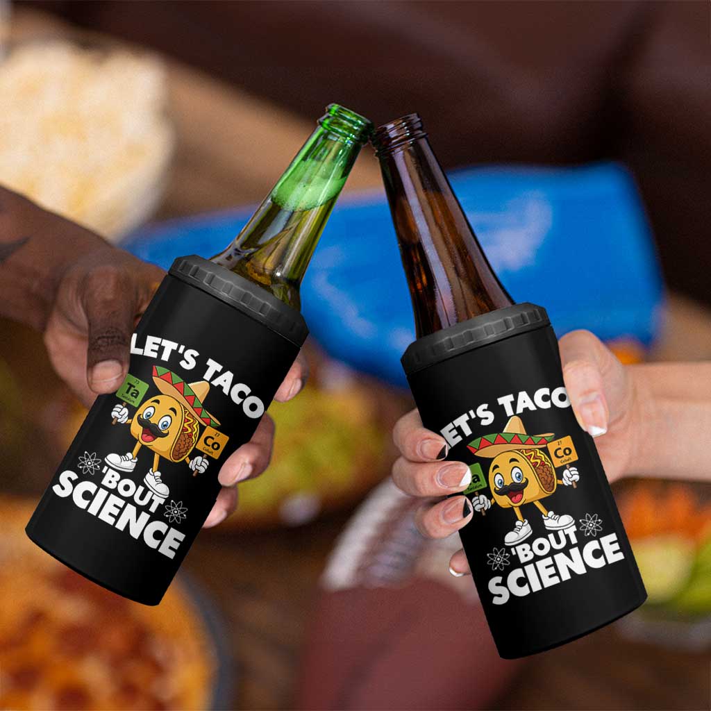 Funny Science Taco Pun 4 in 1 Can Cooler Tumbler Let Is Taco Bout Science - Wonder Print Shop
