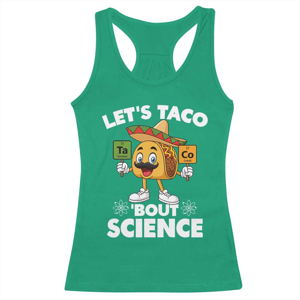 Funny Science Taco Pun Racerback Tank Top Let Is Taco Bout Science - Wonder Print Shop