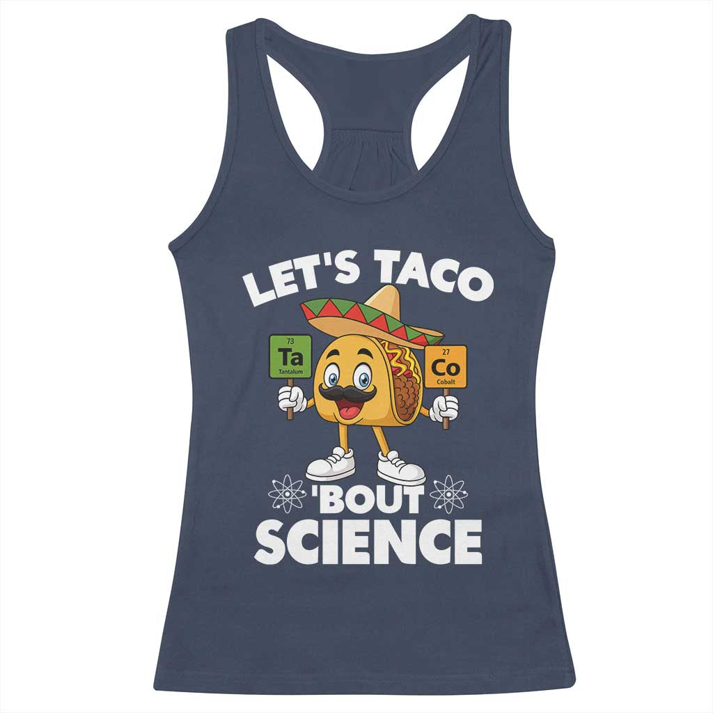 Funny Science Taco Pun Racerback Tank Top Let Is Taco Bout Science - Wonder Print Shop