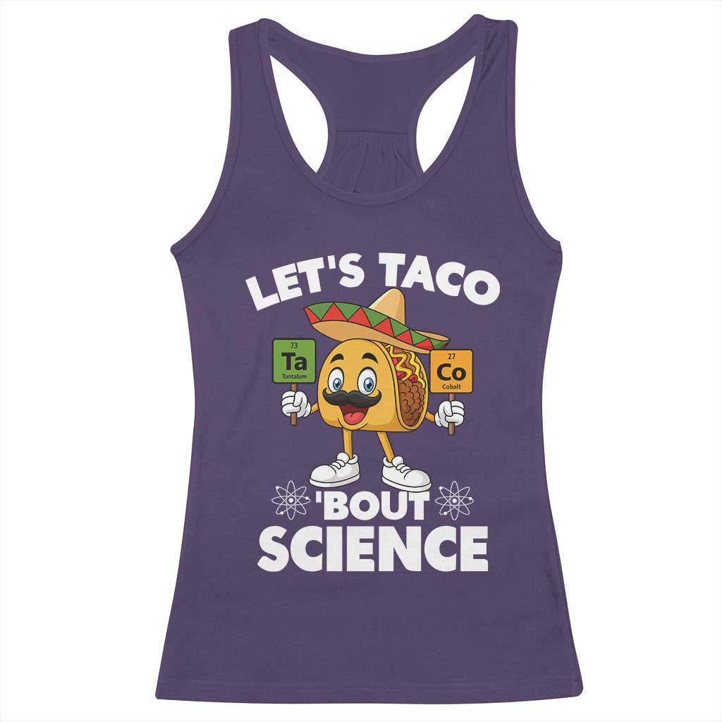 Funny Science Taco Pun Racerback Tank Top Let Is Taco Bout Science - Wonder Print Shop