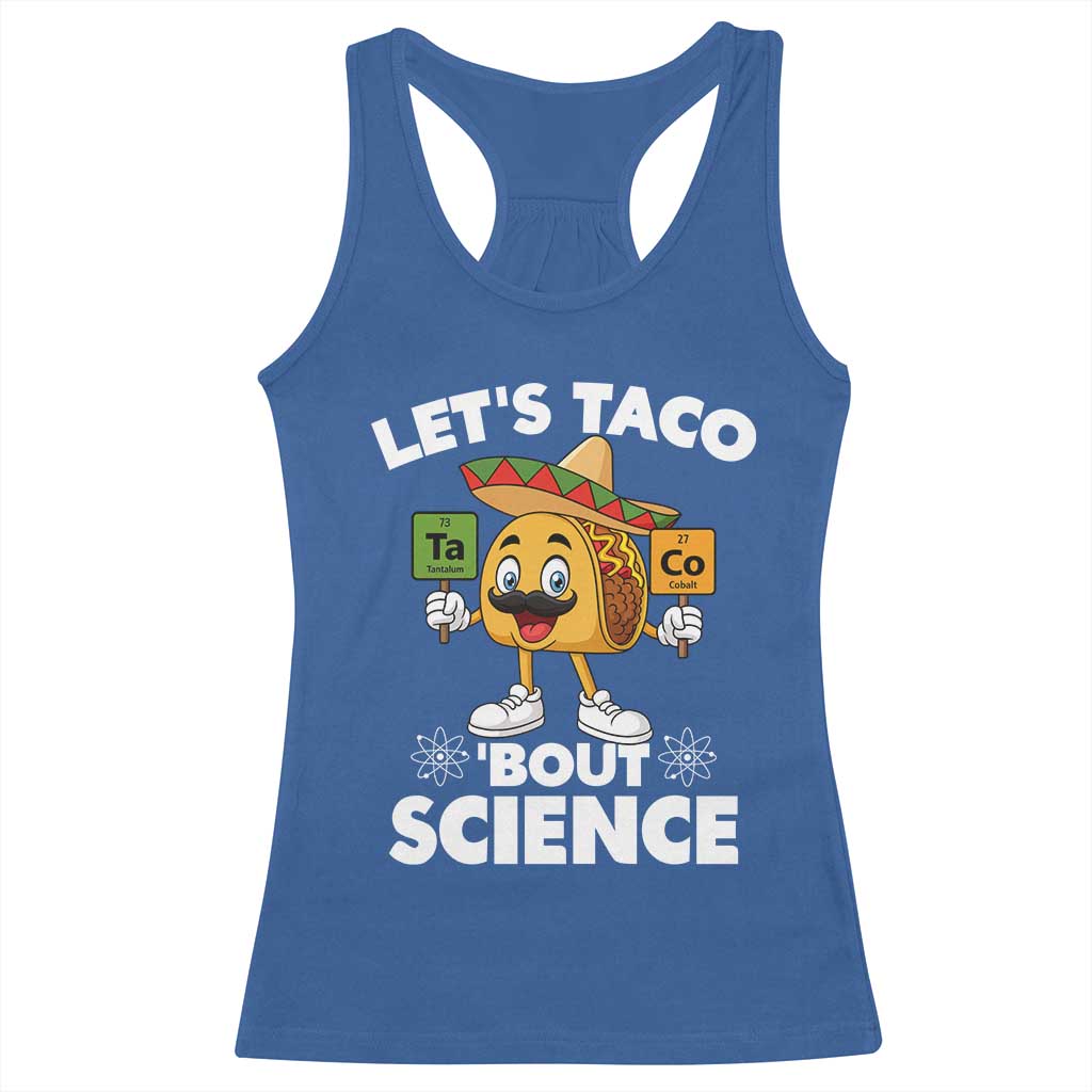 Funny Science Taco Pun Racerback Tank Top Let Is Taco Bout Science - Wonder Print Shop
