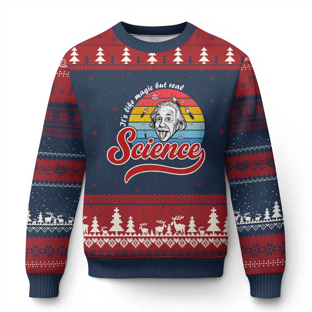 Science It Is Like Magic But Real Ugly Christmas Sweater Funny Science Teacher - Wonder Print Shop
