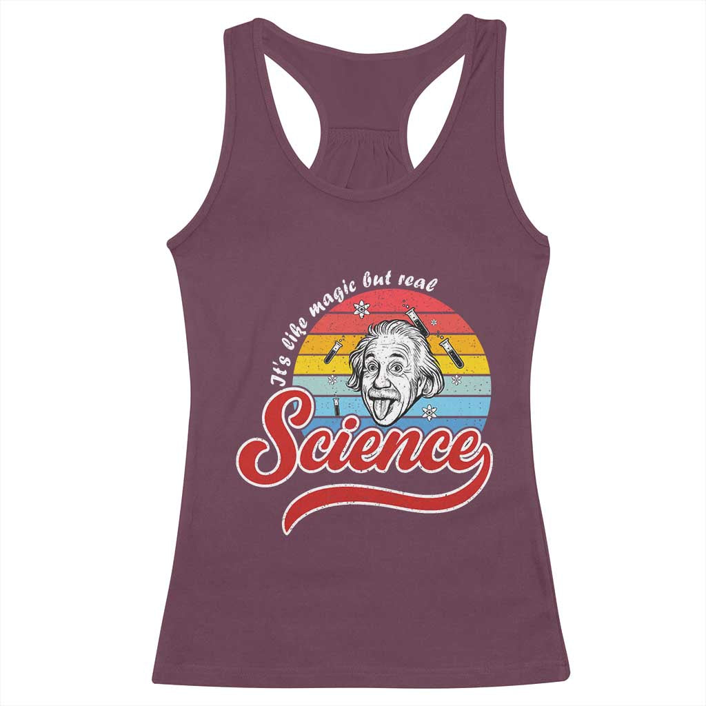 Science It Is Like Magic But Real Racerback Tank Top Funny Science Teacher - Wonder Print Shop