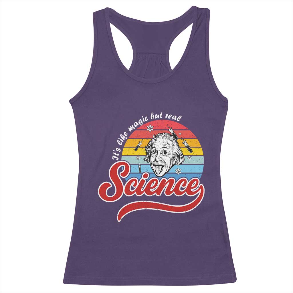 Science It Is Like Magic But Real Racerback Tank Top Funny Science Teacher - Wonder Print Shop