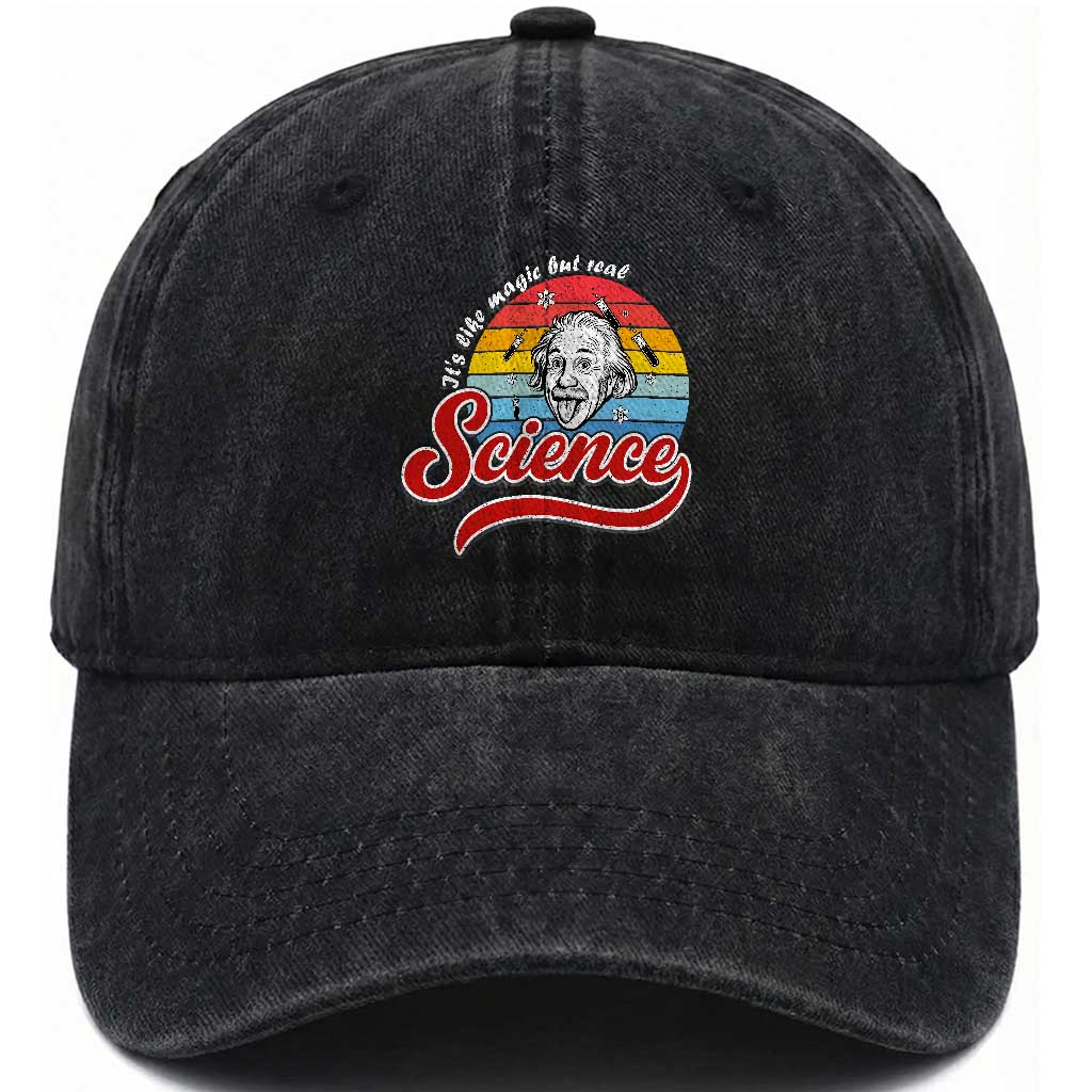 Science It Is Like Magic But Real Washed Cotton Baseball Cap Funny Science Teacher