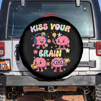 Kiss Your Brain Spare Tire Cover Funny Teacher - Wonder Print Shop