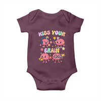 Kiss Your Brain Baby Onesie Funny Teacher - Wonder Print Shop