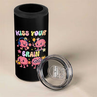 Kiss Your Brain 4 in 1 Can Cooler Tumbler Funny Teacher - Wonder Print Shop