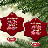 Kiss Your Brain Ceramic Ornament Funny Teacher - Wonder Print Shop