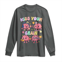 Kiss Your Brain Long Sleeve Shirt Funny Teacher - Wonder Print Shop
