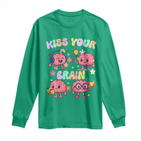 Kiss Your Brain Long Sleeve Shirt Funny Teacher - Wonder Print Shop
