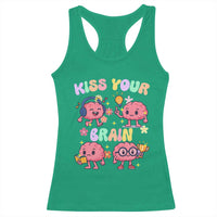 Kiss Your Brain Racerback Tank Top Funny Teacher - Wonder Print Shop