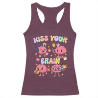 Kiss Your Brain Racerback Tank Top Funny Teacher - Wonder Print Shop