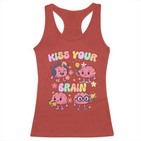 Kiss Your Brain Racerback Tank Top Funny Teacher - Wonder Print Shop