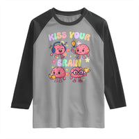 Kiss Your Brain Raglan Shirt Funny Teacher - Wonder Print Shop