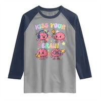 Kiss Your Brain Raglan Shirt Funny Teacher - Wonder Print Shop
