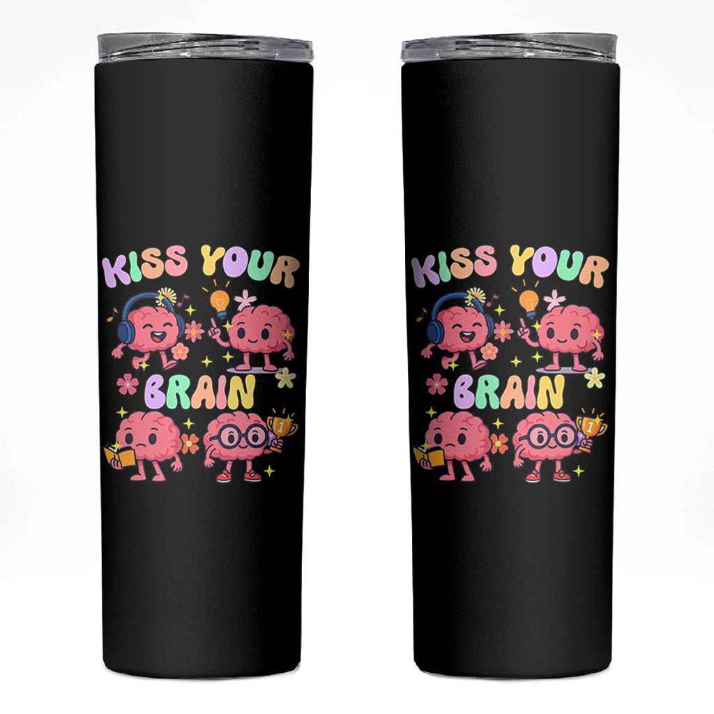 Kiss Your Brain Skinny Tumbler Funny Teacher - Wonder Print Shop
