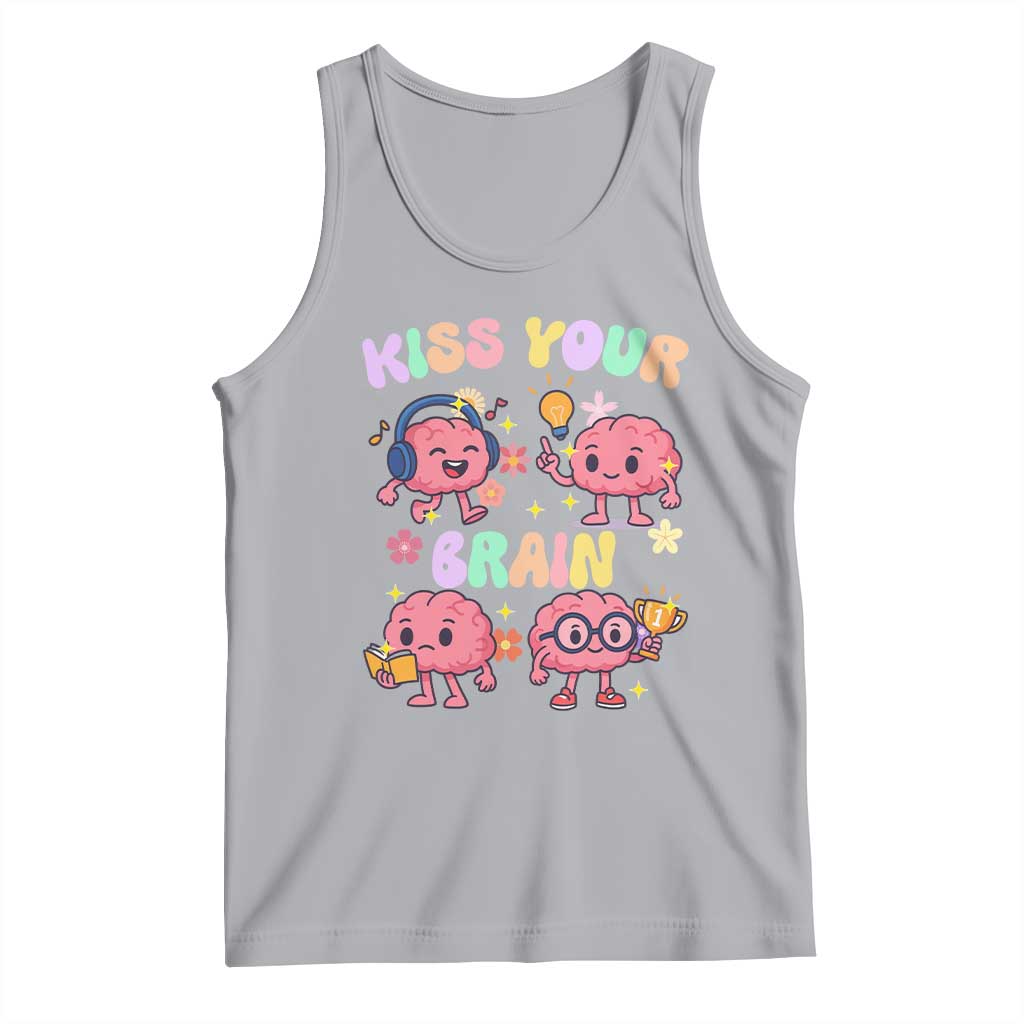 Kiss Your Brain Tank Top Funny Teacher - Wonder Print Shop