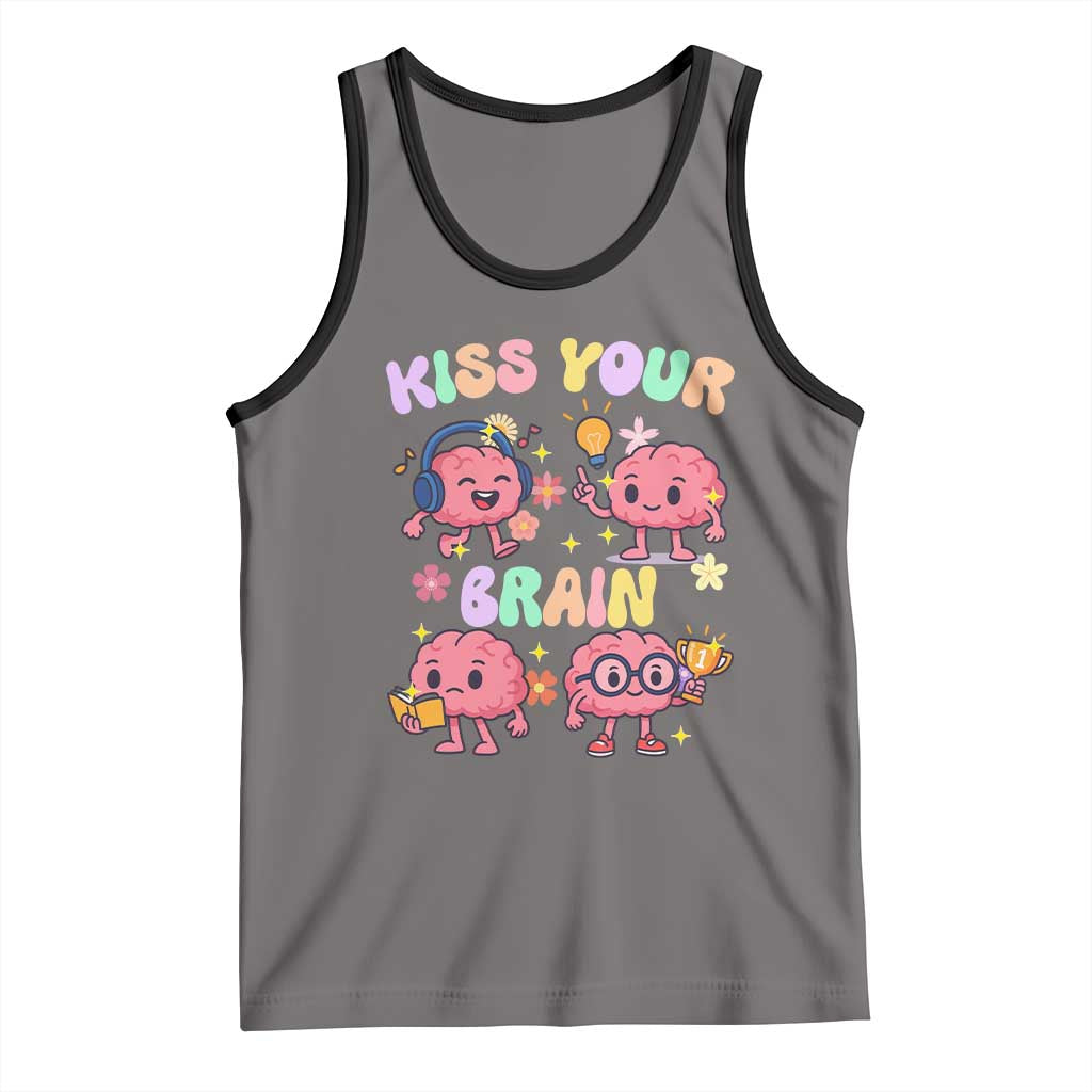 Kiss Your Brain Tank Top Funny Teacher - Wonder Print Shop