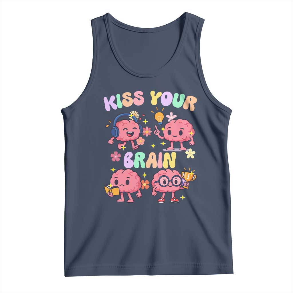 Kiss Your Brain Tank Top Funny Teacher - Wonder Print Shop