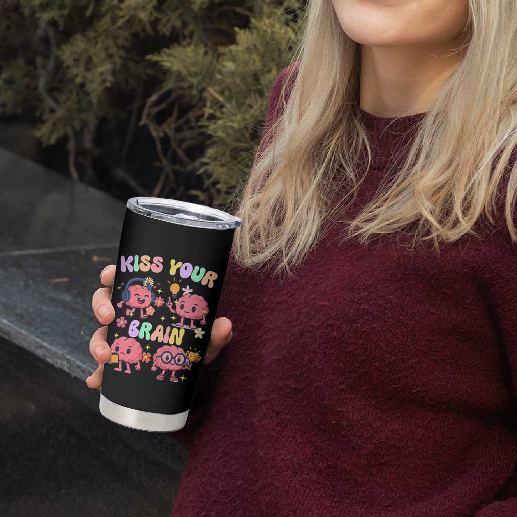 Kiss Your Brain Tumbler Cup Funny Teacher - Wonder Print Shop