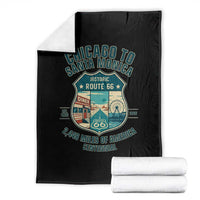 Route Highway 66 Chicago Santa Monica Vintage America Road Trip Throw Blanket