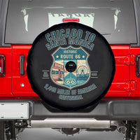 Route Highway 66 Chicago Santa Monica Vintage America Road Trip Spare Tire Cover