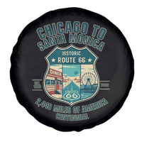 Route Highway 66 Chicago Santa Monica Vintage America Road Trip Spare Tire Cover