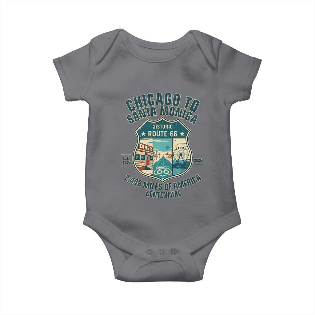 Route Highway 66 Chicago Santa Monica Vintage America Road Trip Baby Onesie