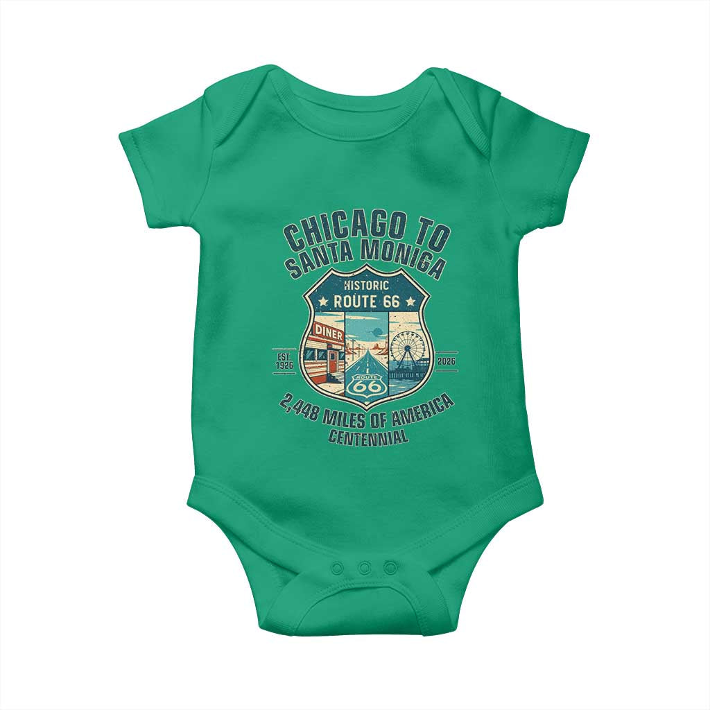 Route Highway 66 Chicago Santa Monica Vintage America Road Trip Baby Onesie