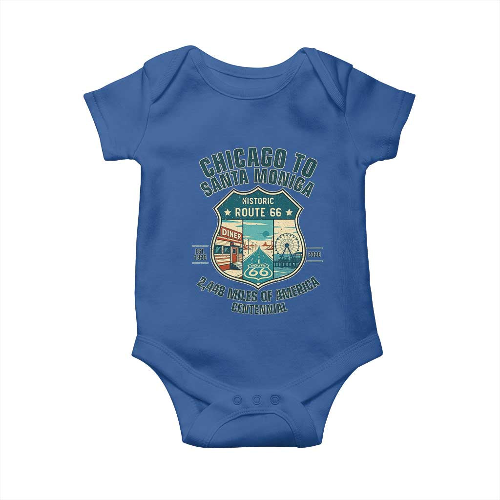 Route Highway 66 Chicago Santa Monica Vintage America Road Trip Baby Onesie