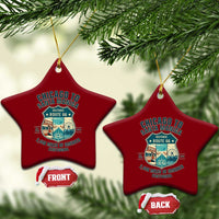 Route Highway 66 Chicago Santa Monica Vintage America Road Trip Ceramic Ornament