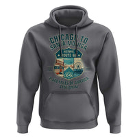 Route Highway 66 Chicago Santa Monica Vintage America Road Trip Hoodie