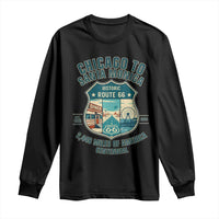 Route Highway 66 Chicago Santa Monica Vintage America Road Trip Long Sleeve Shirt