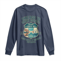 Route Highway 66 Chicago Santa Monica Vintage America Road Trip Long Sleeve Shirt