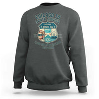 Route Highway 66 Chicago Santa Monica Vintage America Road Trip Sweatshirt