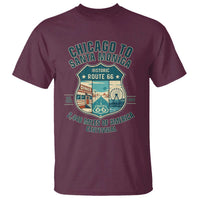 Route Highway 66 Chicago Santa Monica Vintage America Road Trip T Shirt
