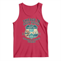 Route Highway 66 Chicago Santa Monica Vintage America Road Trip Tank Top