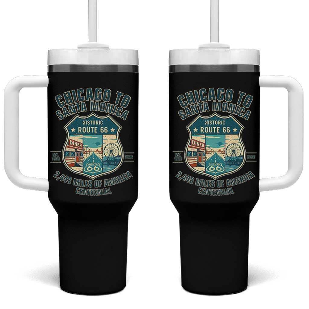 Route Highway 66 Chicago Santa Monica Vintage America Road Trip Tumbler With Handle