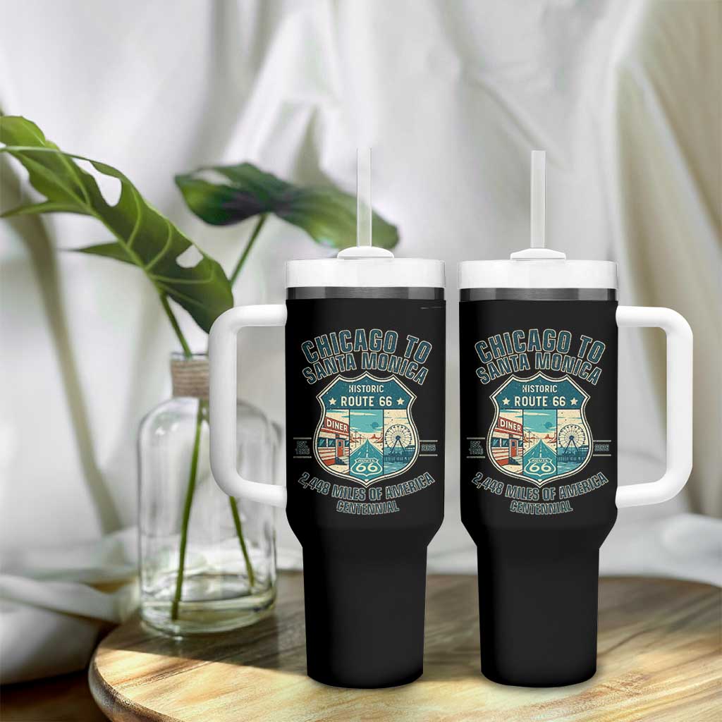 Route Highway 66 Chicago Santa Monica Vintage America Road Trip Tumbler With Handle