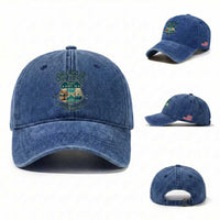 Route Highway 66 Chicago Santa Monica Vintage America Road Trip Washed Cotton Baseball Cap