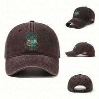 Route Highway 66 Chicago Santa Monica Vintage America Road Trip Washed Cotton Baseball Cap