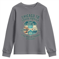 Route Highway 66 Chicago Santa Monica Vintage America Road Trip Youth Sweatshirt
