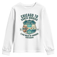 Route Highway 66 Chicago Santa Monica Vintage America Road Trip Youth Sweatshirt