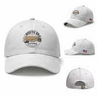 Route Highway 66 Map Chicago to Santa Monica Baseball Cap Vintage America Road Trip Americana