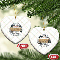 Route Highway 66 Map Chicago to Santa Monica Ceramic Ornament Vintage America Road Trip Americana