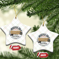 Route Highway 66 Map Chicago to Santa Monica Ceramic Ornament Vintage America Road Trip Americana