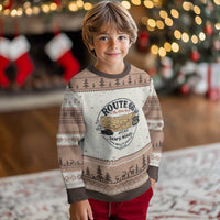 Route Highway 66 Map Chicago to Santa Monica Ugly Christmas Sweater Vintage America Road Trip Americana